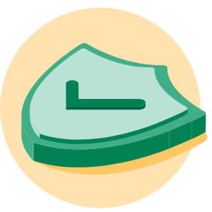 Green shield with accept mark Green shield with accept mark